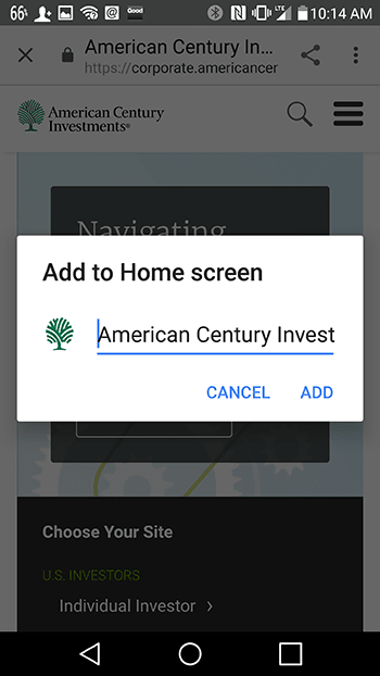 Tap Add to Home Screen.