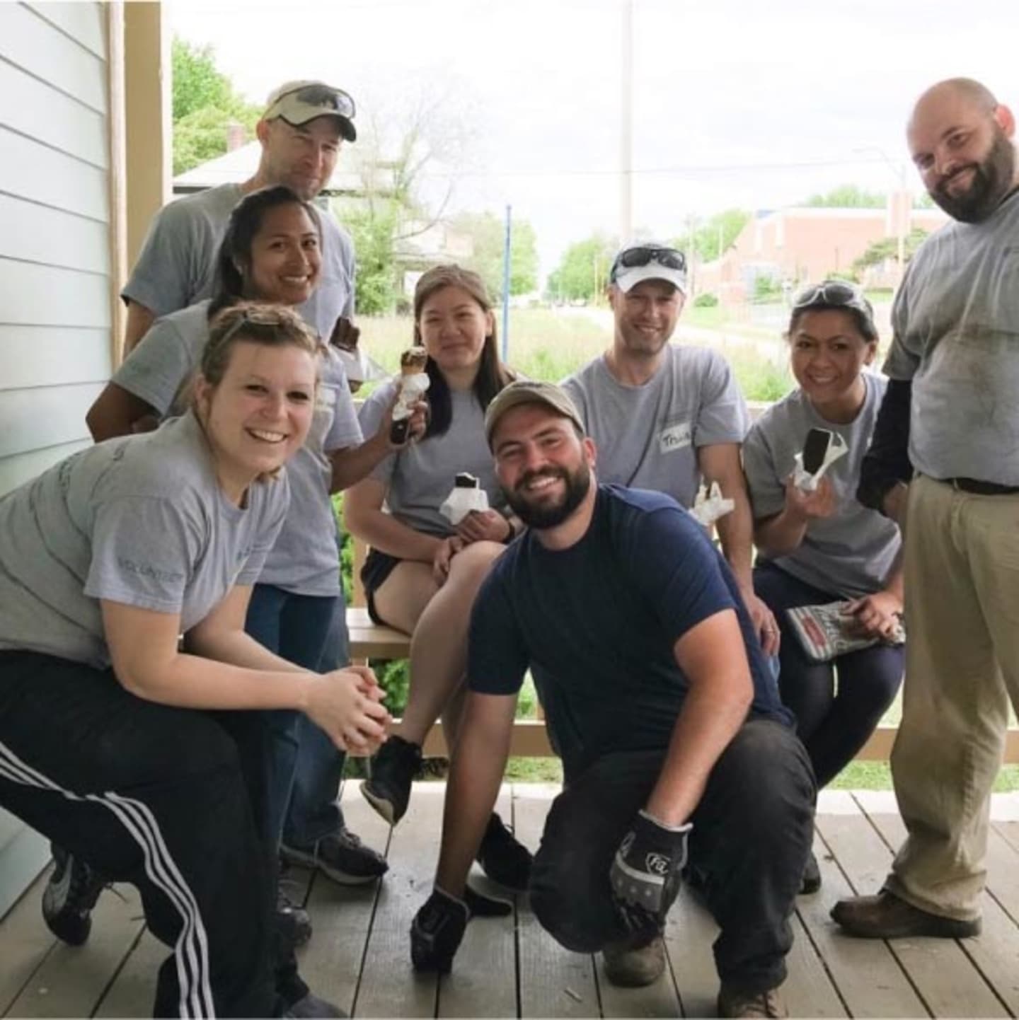 Employees volunteering at Habitat for Humanity.