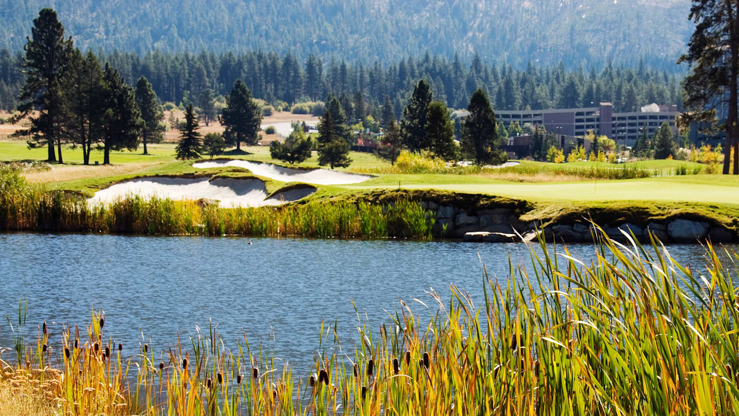 Lake Tahoe Golf Course with text overlay, "American Century Championship".