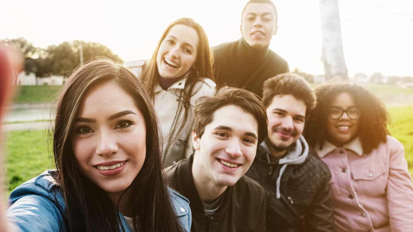 Group of fashionable young adults.