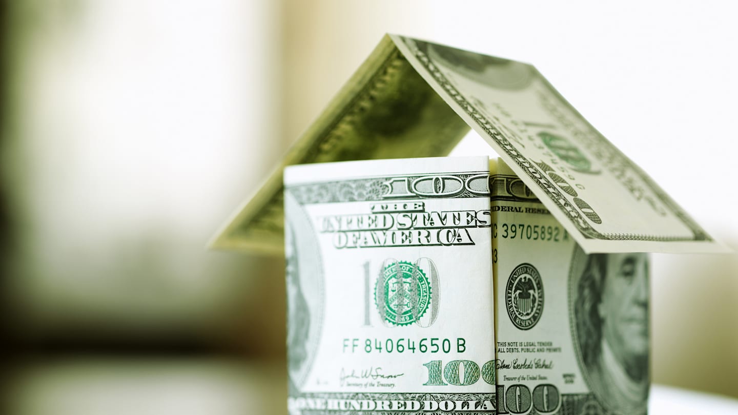 House made of folded U.S. currency.