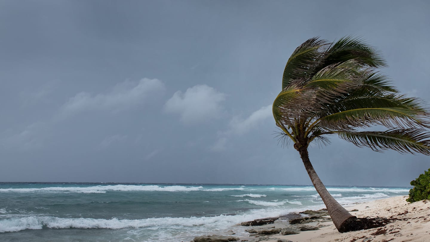 Beach during a hurricane. 