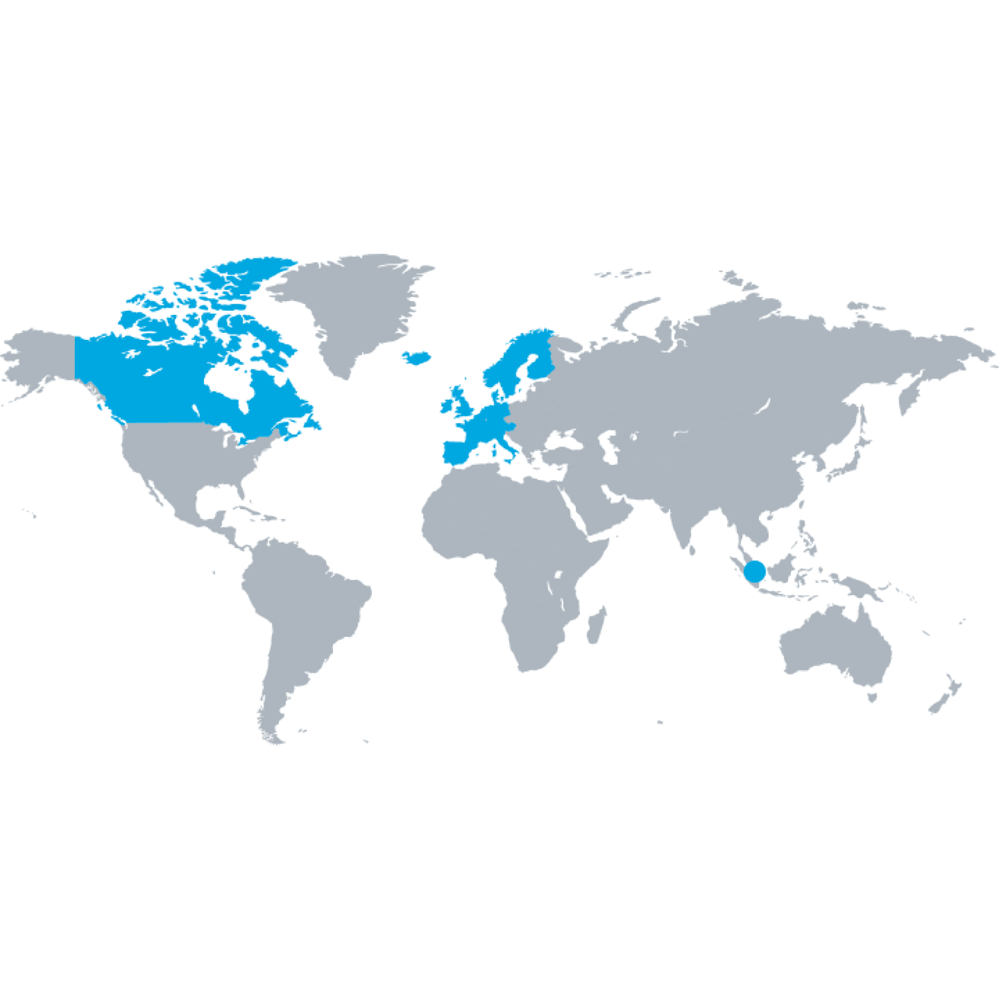 UCITs availability map for American Century Investments.