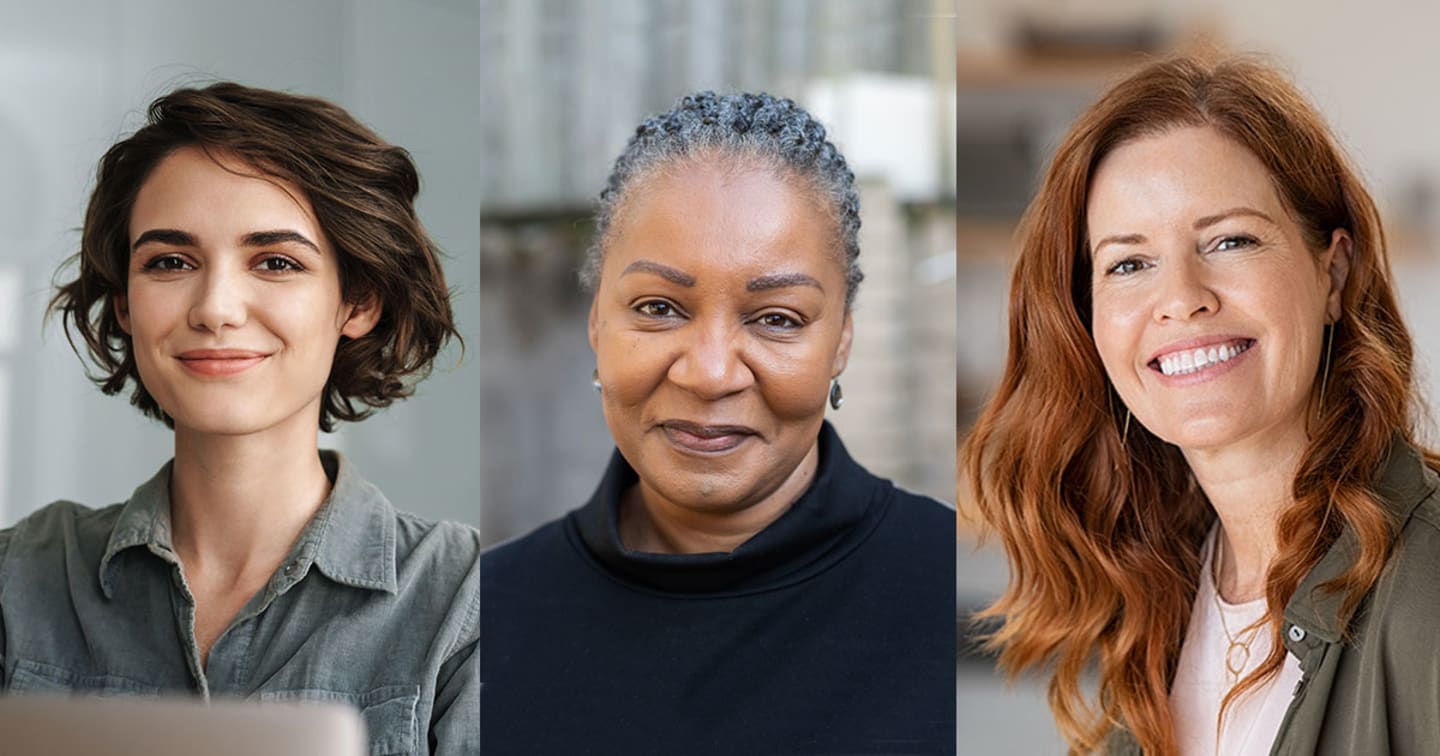 Portraits of three women. 