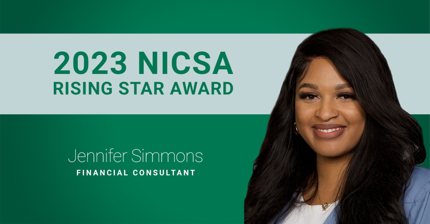 American Century Investments® Financial Consultant Jennifer Simmons was recognized as a Rising Star by the National Investment Company Service Association (NICSA).