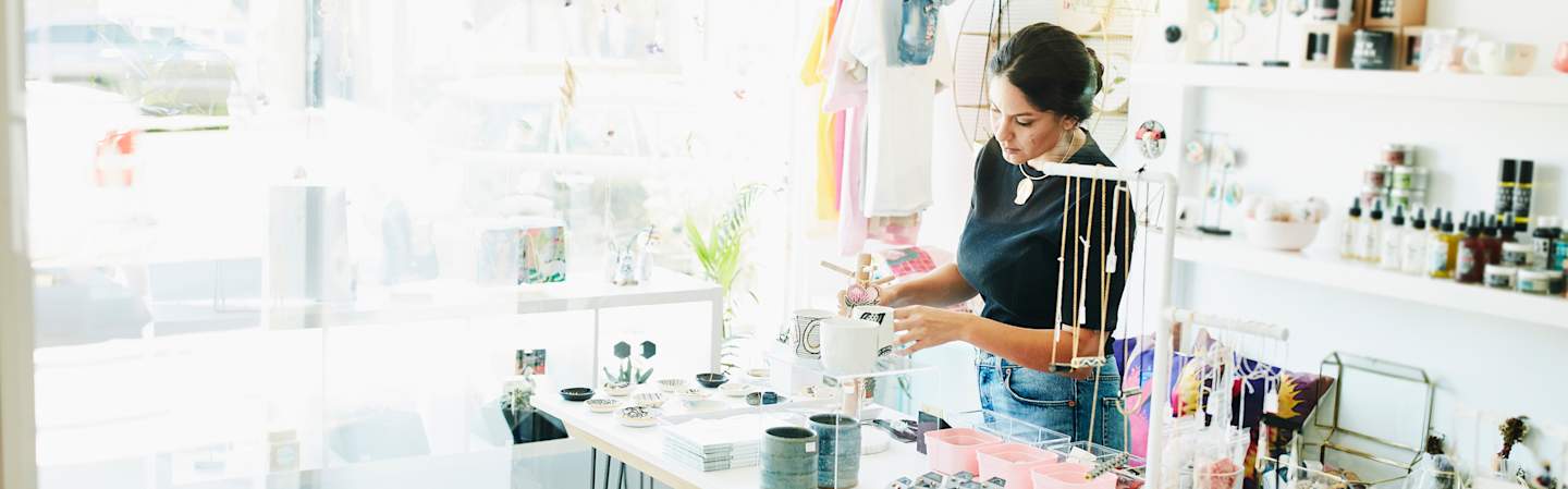 Small business owner inside their shop.