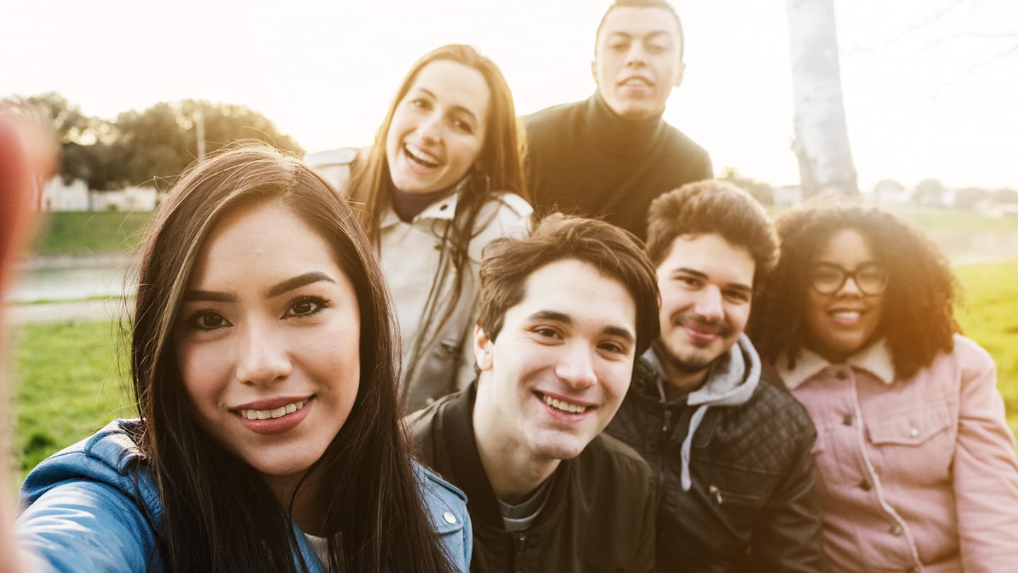 Group of fashionable young adults.