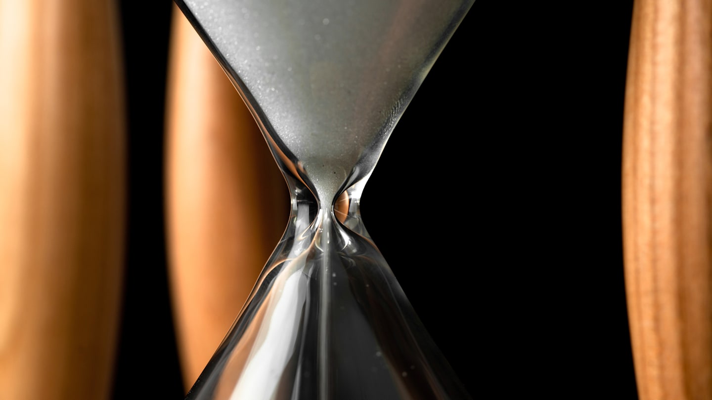 Close-up of an hourglass. 