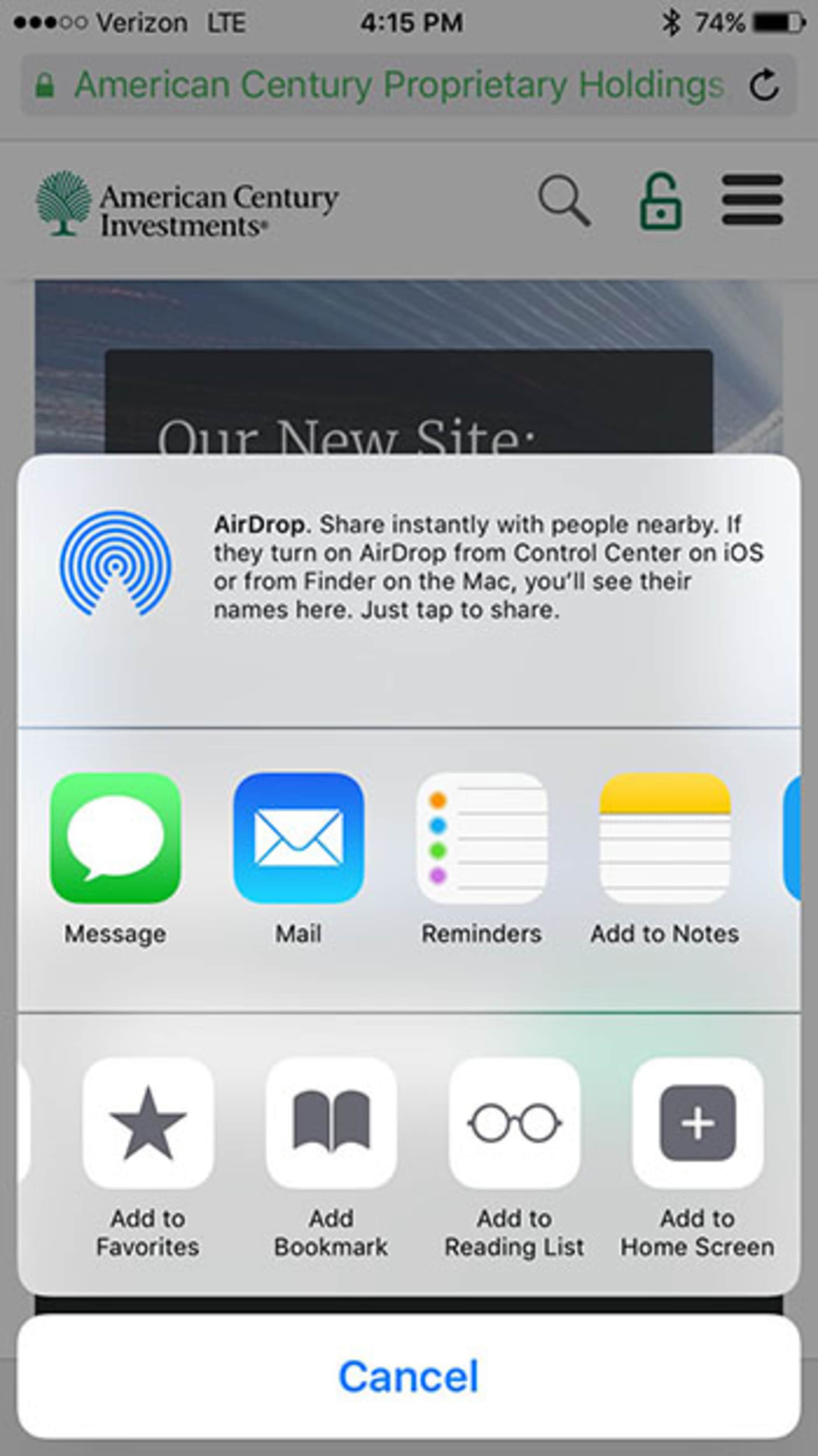 Tap Add to Home Screen.