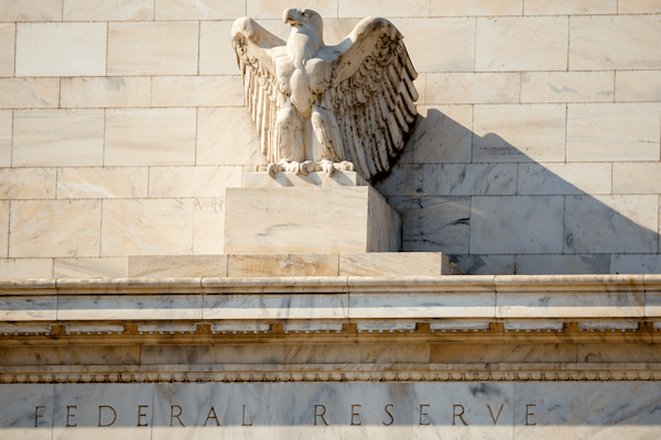 Exterior of Federal Reserve building.